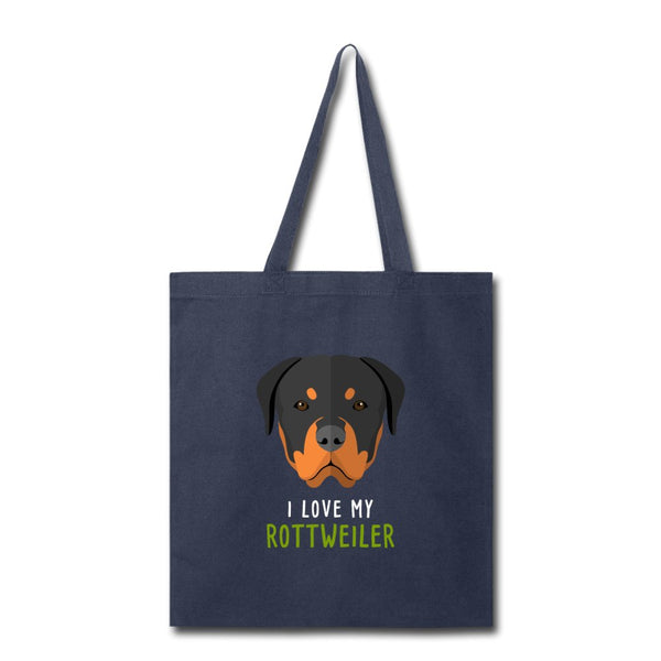 I love my Rottweiler Cotton Tote Bag-Tote Bag | Q-Tees Q800-I love Veterinary