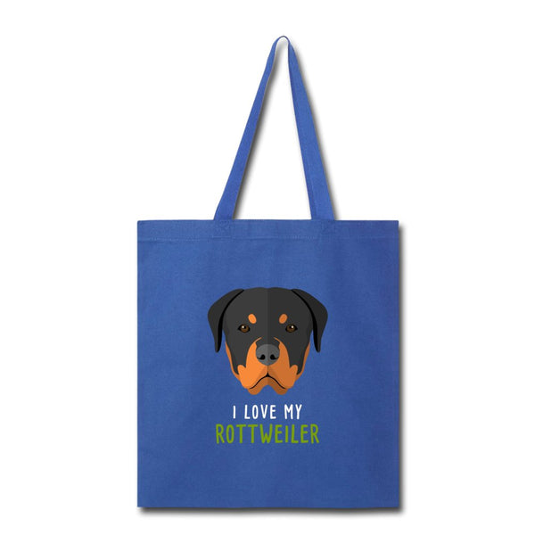 I love my Rottweiler Cotton Tote Bag-Tote Bag | Q-Tees Q800-I love Veterinary