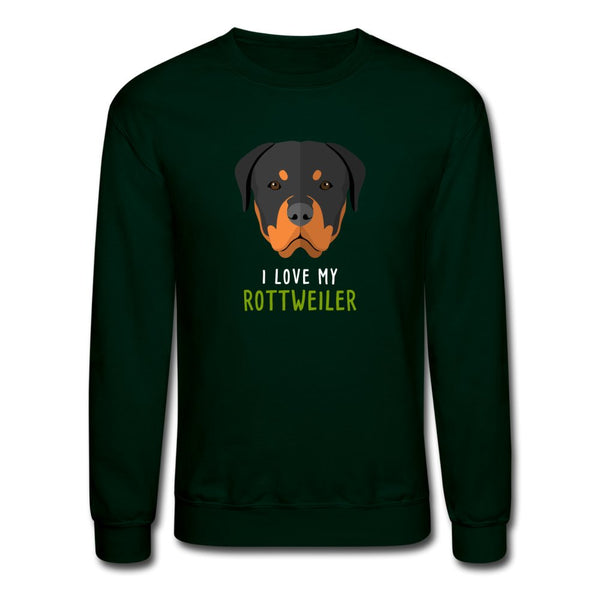 I love my Rottweiler Crewneck Sweatshirt-Unisex Crewneck Sweatshirt | Gildan 18000-I love Veterinary