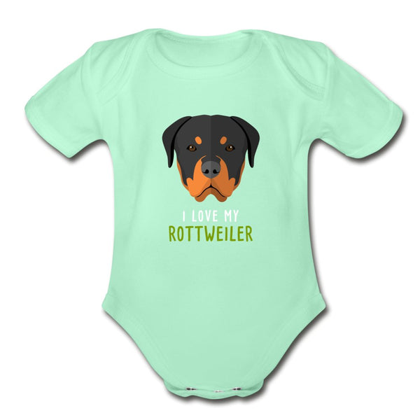 I love my Rottweiler Onesie-Organic Short Sleeve Baby Bodysuit | Spreadshirt 401-I love Veterinary
