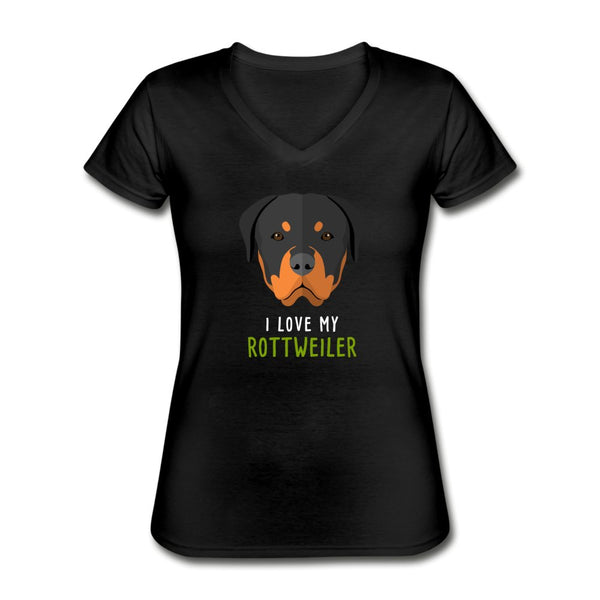 I love my Rottweiler Women's V-Neck T-Shirt-Women's V-Neck T-Shirt | Fruit of the Loom L39VR-I love Veterinary
