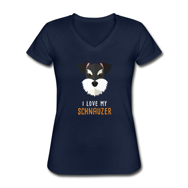 I love my Schnauzer Women's V-Neck T-Shirt-Women's V-Neck T-Shirt | Fruit of the Loom L39VR-I love Veterinary
