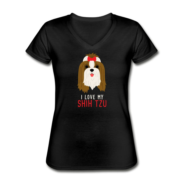 I love my Shih Tzu Women's V-Neck T-Shirt-Women's V-Neck T-Shirt | Fruit of the Loom L39VR-I love Veterinary