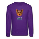 I love my Yorkie Crewneck Sweatshirt-Unisex Crewneck Sweatshirt | Gildan 18000-I love Veterinary