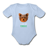 I love my Yorkie Onesie-Organic Short Sleeve Baby Bodysuit | Spreadshirt 401-I love Veterinary