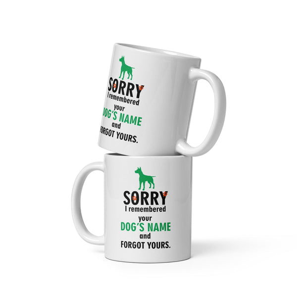 I remembered your dog's name Coffee or Tea Mug White glossy mug-White Glossy Mug-I love Veterinary