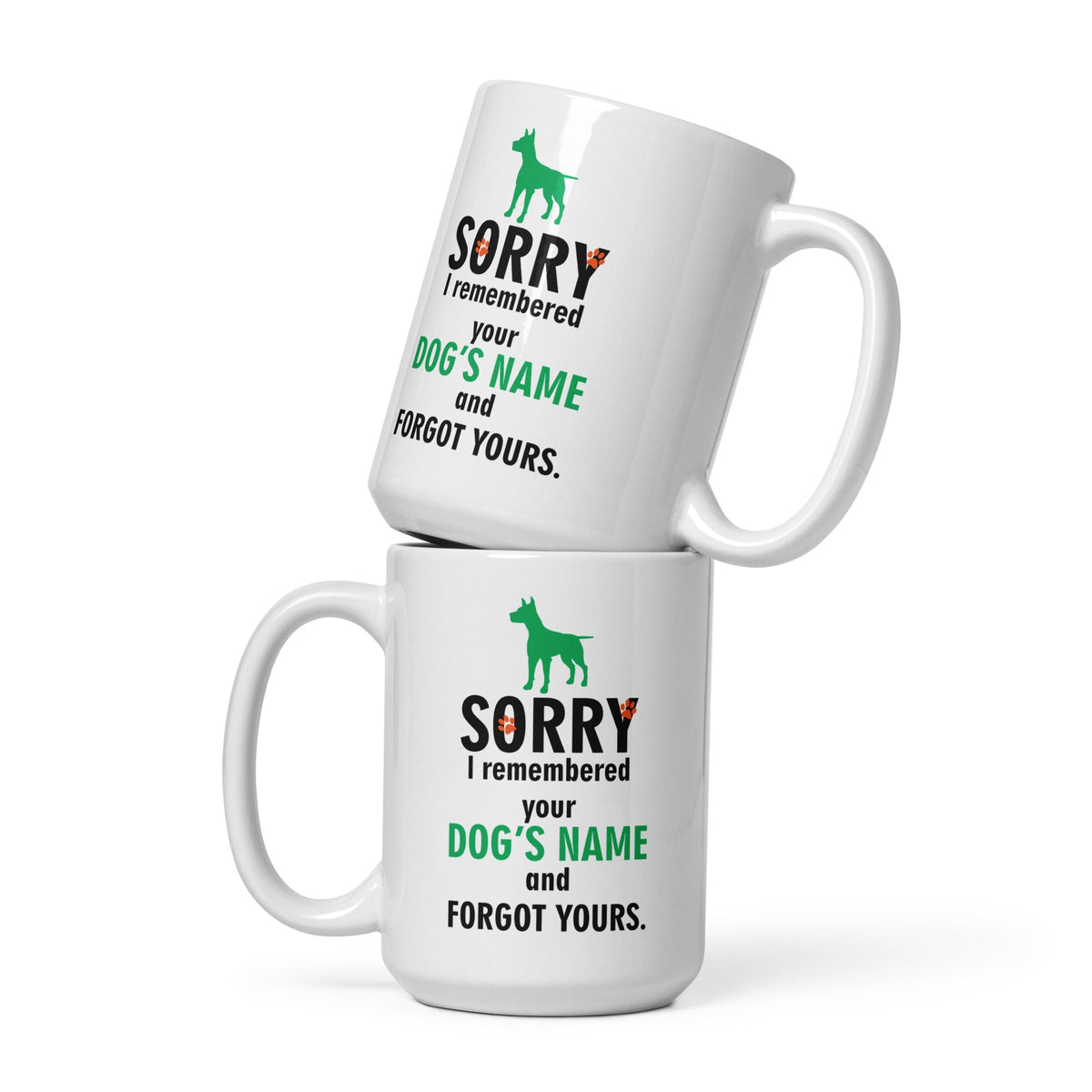 I remembered your dog's name Coffee or Tea Mug White glossy mug-White Glossy Mug-I love Veterinary