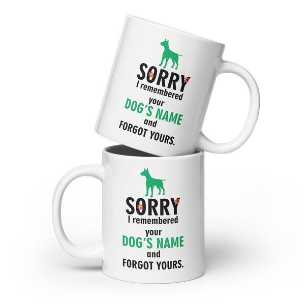I remembered your dog's name Coffee or Tea Mug White glossy mug-White Glossy Mug-I love Veterinary