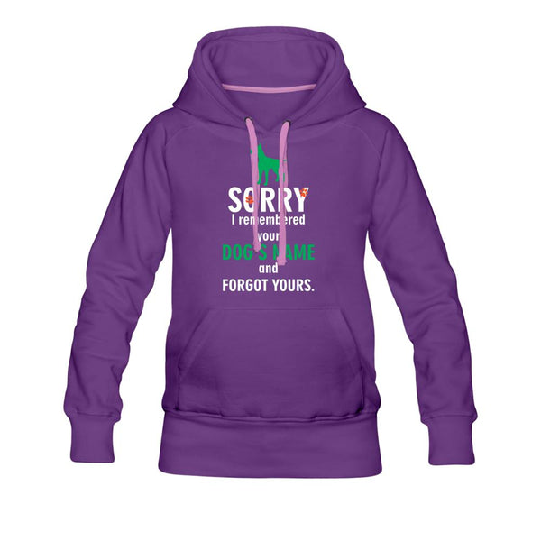 I remembered your dogs name Women’s Premium Hoodie-Women’s Premium Hoodie | Spreadshirt 444-I love Veterinary