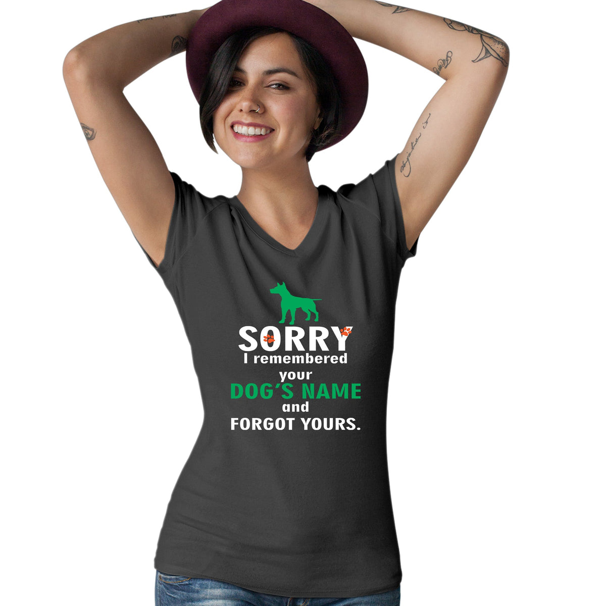 I remembered your dogs name Women's V-Neck T-Shirt-Women's V-Neck T-Shirt | Fruit of the Loom L39VR-I love Veterinary