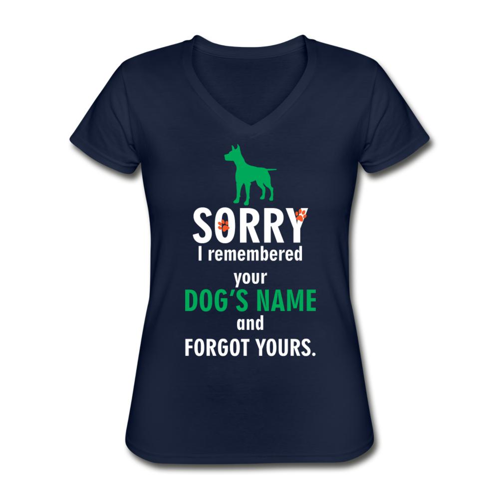 I remembered your dogs name Women's V-Neck T-Shirt-Women's V-Neck T-Shirt | Fruit of the Loom L39VR-I love Veterinary