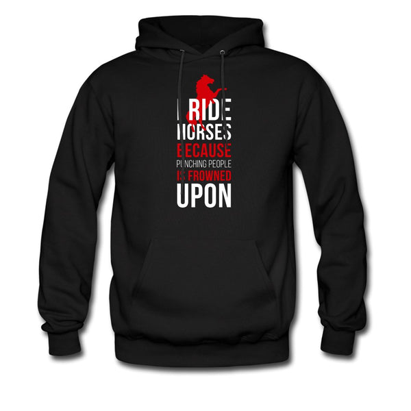 I ride Horses because punching people is frowned upon Men's Hoodie-Men's Hoodie | Hanes P170-I love Veterinary