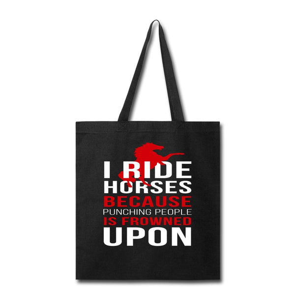 I ride Horses because punching people is frowned upon Tote Bag-Tote Bag | Q-Tees Q800-I love Veterinary