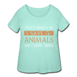 I Save Animals and I Know Things Women's Curvy T-shirt-Women’s Curvy T-Shirt | LAT 3804-I love Veterinary