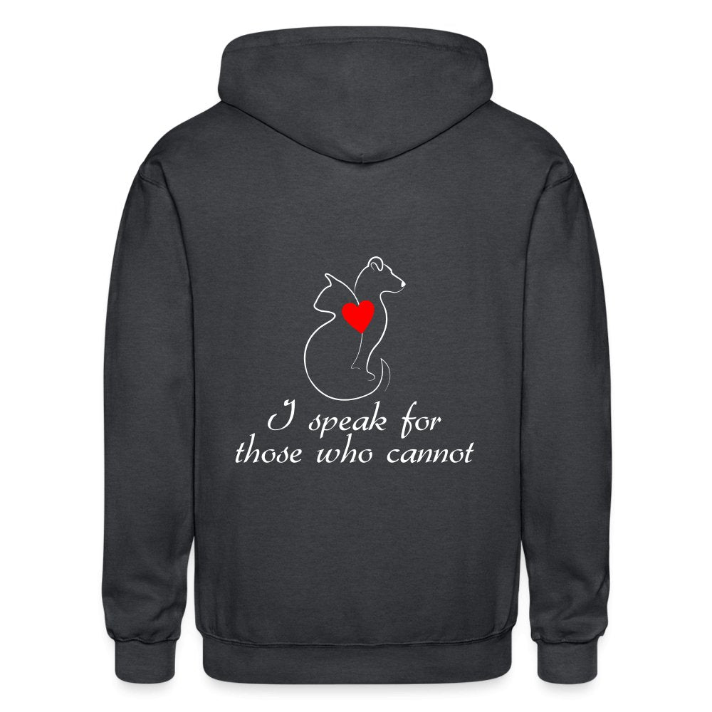 I speak for those who cannot Gildan Heavy Blend Adult Zip Hoodie-Heavy Blend Adult Zip Hoodie | Gildan G18600-I love Veterinary