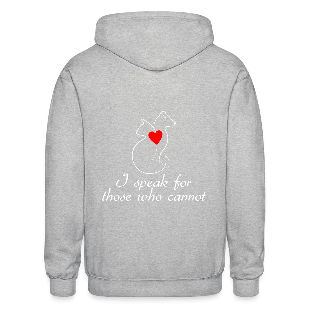 I speak for those who cannot Gildan Heavy Blend Adult Zip Hoodie-Heavy Blend Adult Zip Hoodie | Gildan G18600-I love Veterinary