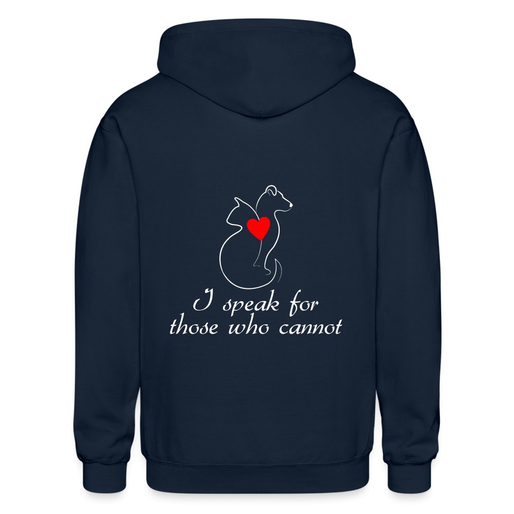 I speak for those who cannot Gildan Heavy Blend Adult Zip Hoodie-Heavy Blend Adult Zip Hoodie | Gildan G18600-I love Veterinary