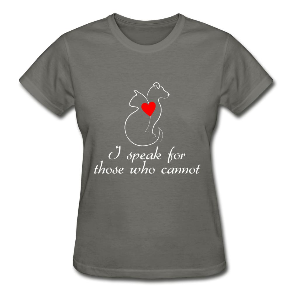 I speak for those who cannot Gildan Ultra Cotton Ladies T-Shirt-Ultra Cotton Ladies T-Shirt | Gildan G200L-I love Veterinary