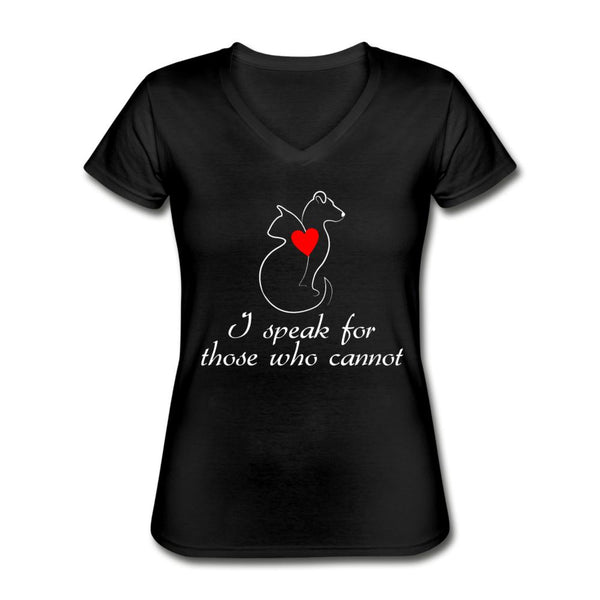 I speak for those who cannot V-neck T-shirt-Women's V-Neck T-Shirt | Fruit of the Loom L39VR-I love Veterinary