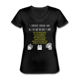 I survived curbside and all i got was this lousy Women's V-Neck T-Shirt-Women's V-Neck T-Shirt | Fruit of the Loom L39VR-I love Veterinary