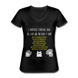 I Survived Curbside Women's V-Neck T-Shirt-Women's V-Neck T-Shirt | Fruit of the Loom L39VR-I love Veterinary