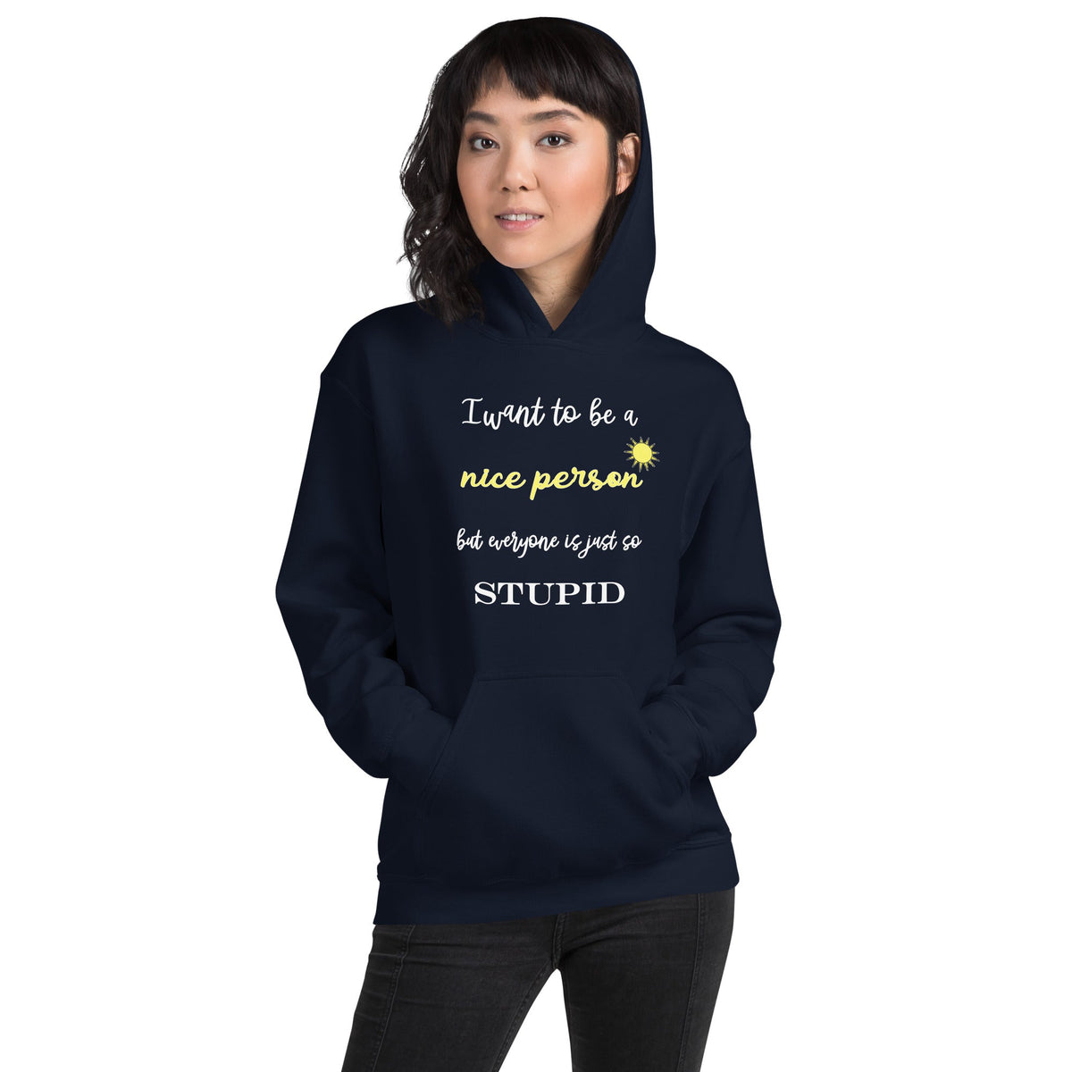I want to be a nice person Unisex Hoodie-Unisex Hoodie | Gildan 18500-I love Veterinary