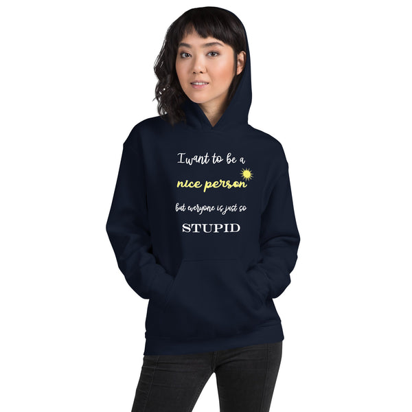 I want to be a nice person Unisex Hoodie-Unisex Hoodie | Gildan 18500-I love Veterinary