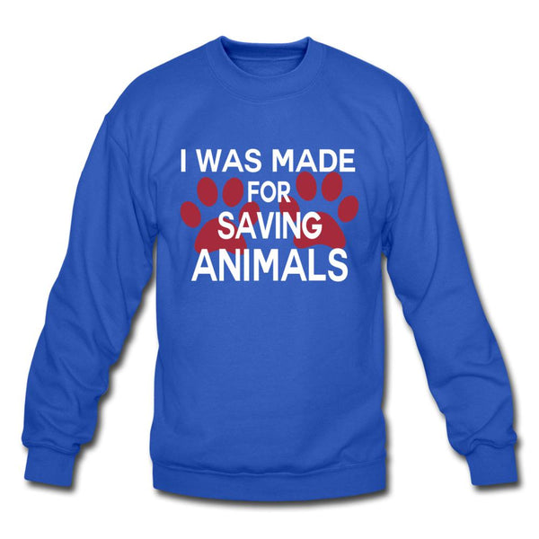 I was made for saving animals Crewneck Sweatshirt-Unisex Crewneck Sweatshirt | Gildan 18000-I love Veterinary