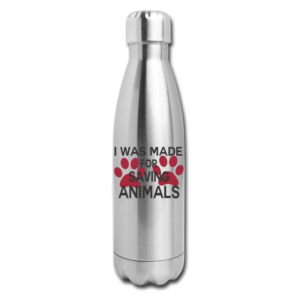 I was made for saving animals Insulated Stainless Steel Water Bottle-Insulated Stainless Steel Water Bottle | DyeTrans-I love Veterinary