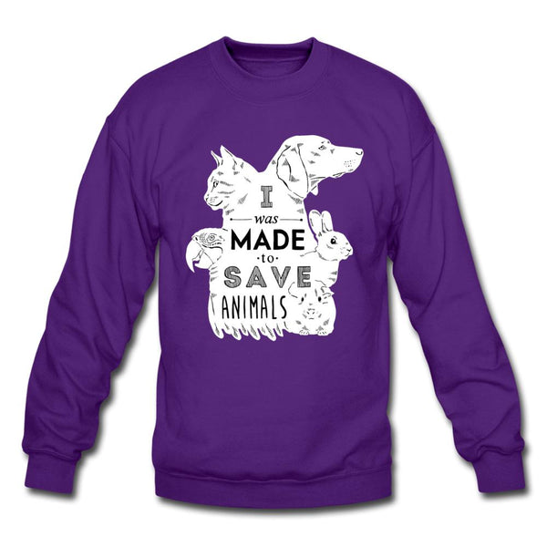 I was made to save animals Crewneck Sweatshirt-Unisex Crewneck Sweatshirt | Gildan 18000-I love Veterinary