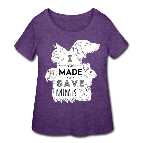 I was made to save animals Women's Curvy T-shirt-Women’s Curvy T-Shirt | LAT 3804-I love Veterinary