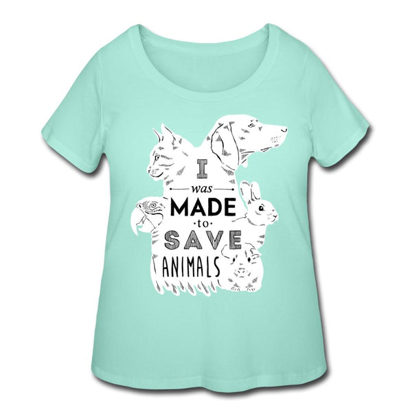 I was made to save animals Women's Curvy T-shirt-Women’s Curvy T-Shirt | LAT 3804-I love Veterinary