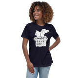 I was made to save animals Women's Relaxed T-Shirt-Women's Relaxed T-shirt | Bella + Canvas 6400-I love Veterinary
