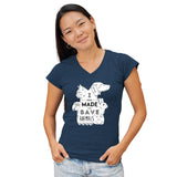 I was made to save animals Women's V-Neck T-Shirt-Women's V-Neck T-Shirt | Fruit of the Loom L39VR-I love Veterinary