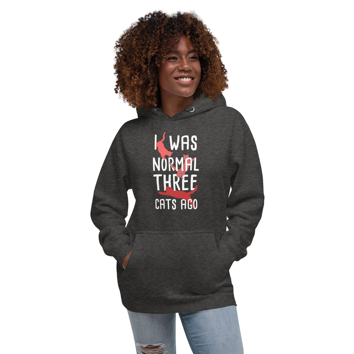 I was Normal three Cats ago Unisex Premium Hoodie-Premium Unisex Hoodie-I love Veterinary