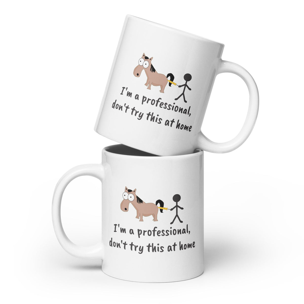 I'm a professional, don't try this at home White glossy mug-White Glossy Mug-I love Veterinary