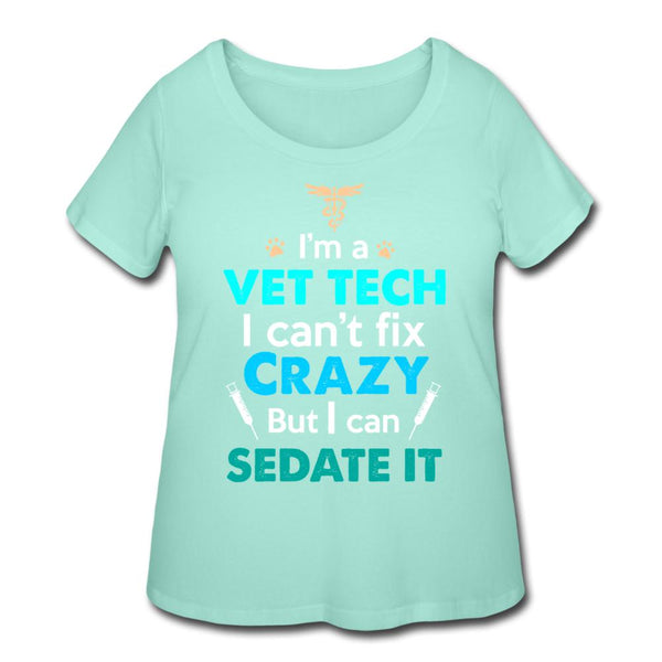I'm a vet tech I can't fix crazy but I can sedate it Women's Curvy T-shirt-Women’s Curvy T-Shirt | LAT 3804-I love Veterinary