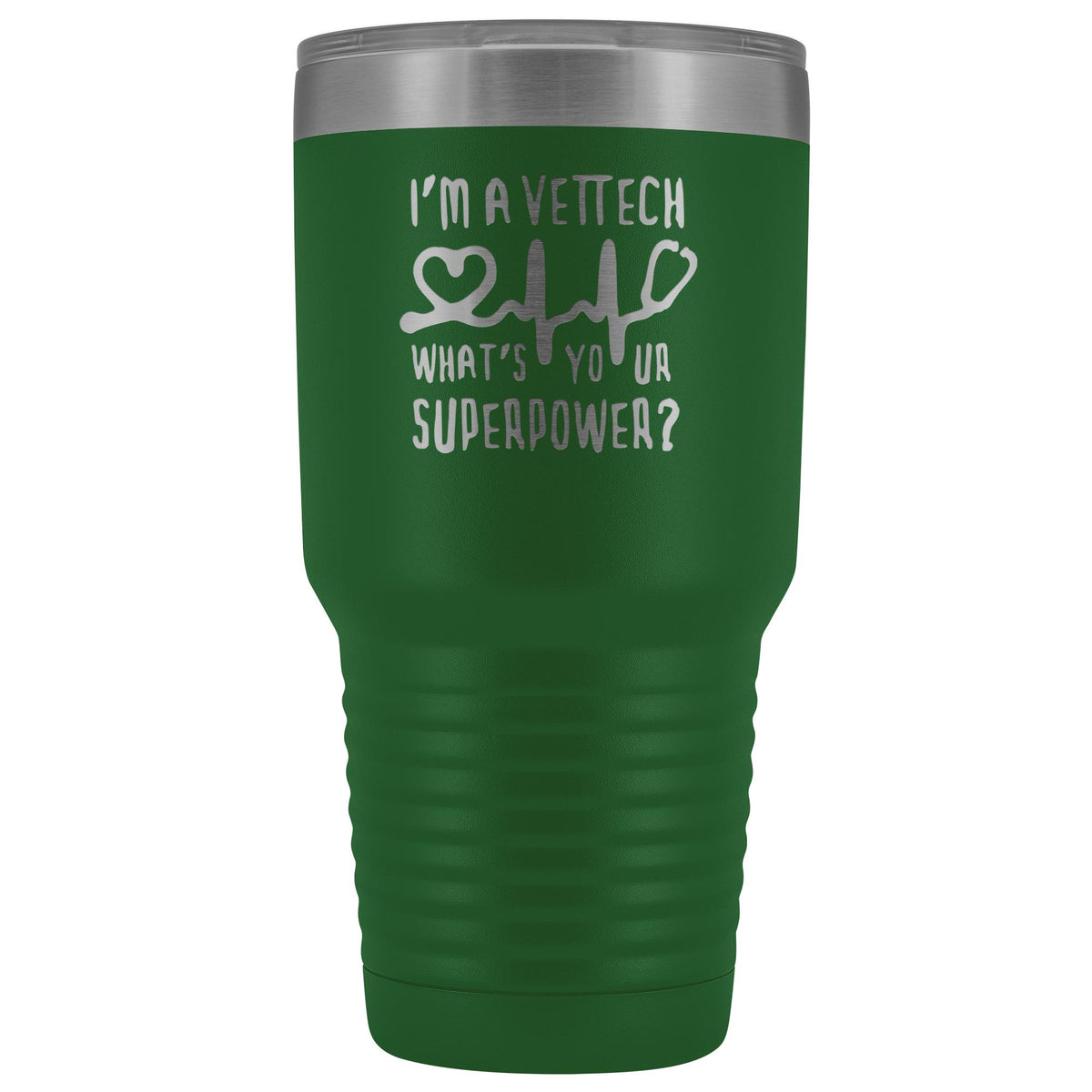 I'm a vet tech, what's your superpower? 30oz Vacuum Tumbler-Tumblers-I love Veterinary