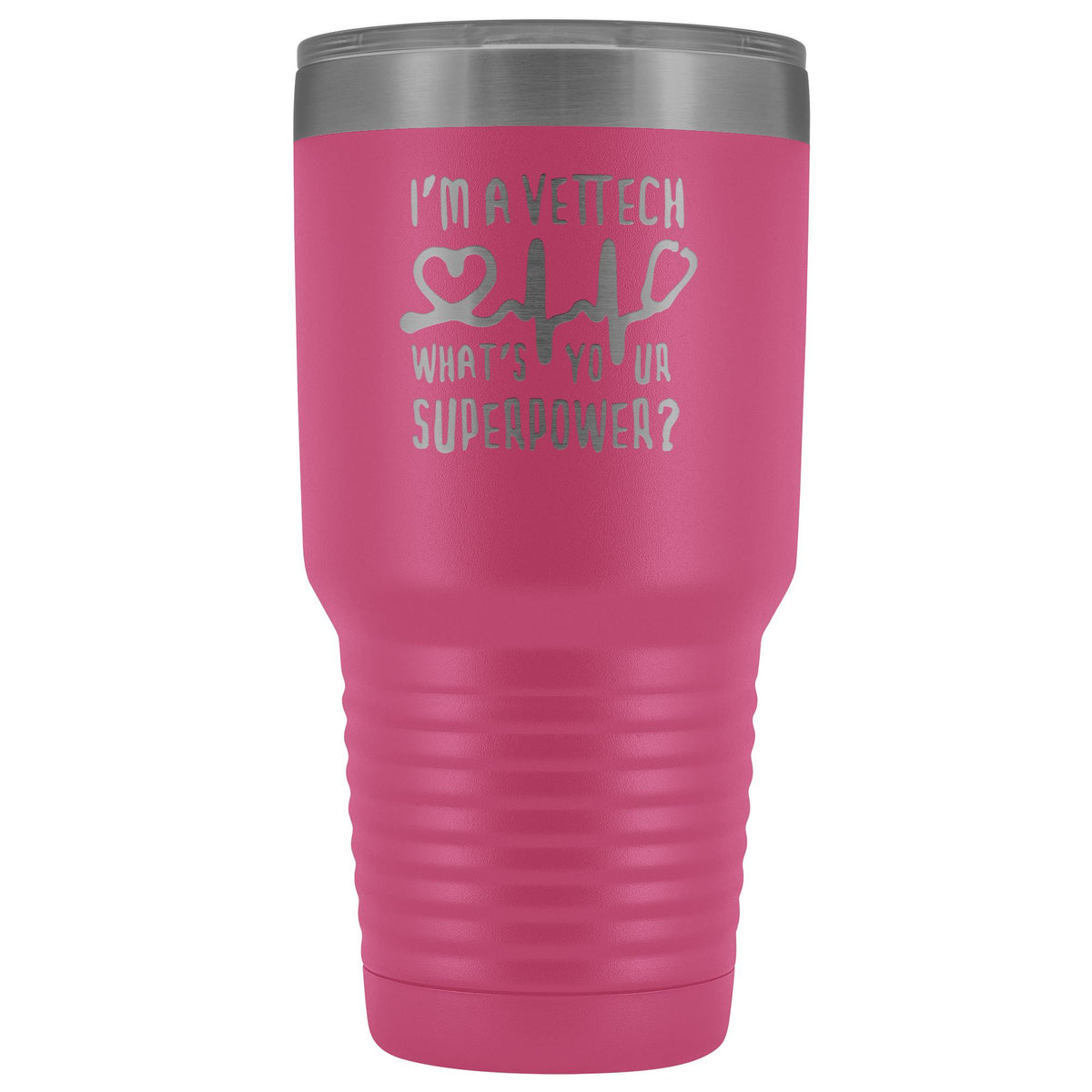 I'm a vet tech, what's your superpower? 30oz Vacuum Tumbler-Tumblers-I love Veterinary