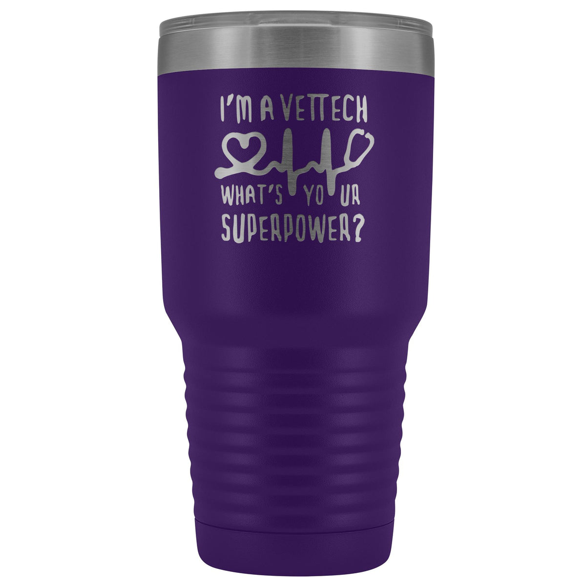 I'm a vet tech, what's your superpower? 30oz Vacuum Tumbler-Tumblers-I love Veterinary