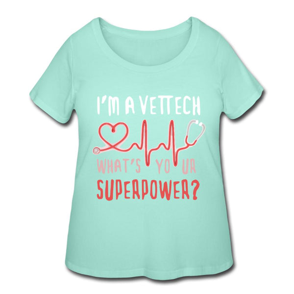 I'm a vet tech, what's your superpower? Women's Curvy T-shirt-Women’s Curvy T-Shirt | LAT 3804-I love Veterinary