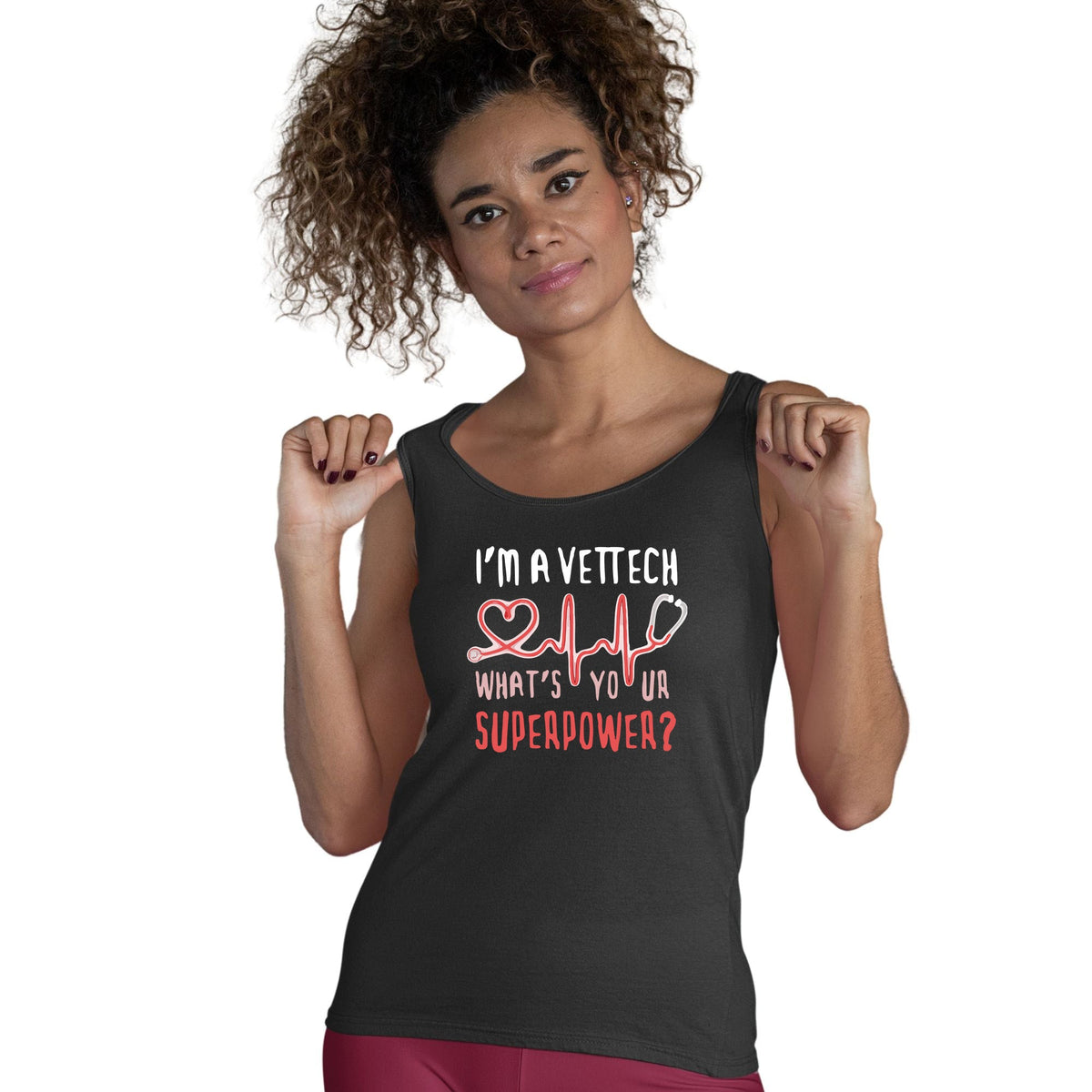 I'm a vet tech, what's your superpower? Women's Tank Top-Women’s Premium Tank Top | Spreadshirt 917-I love Veterinary