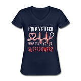 I'm a vet tech, what's your superpower? Women's V-Neck T-Shirt-Women's V-Neck T-Shirt | Fruit of the Loom L39VR-I love Veterinary