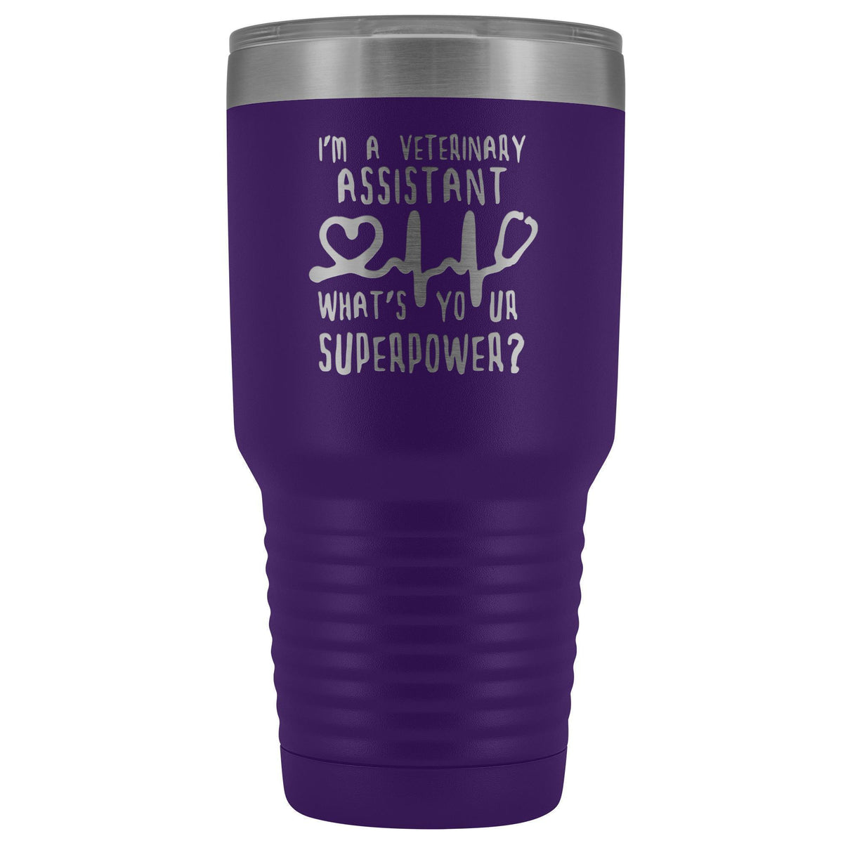 I'm a veterinary assistant, what's your superpower? 30oz Vacuum Tumbler-Tumblers-I love Veterinary