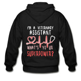 I'm a Veterinary Assistant What's your superpower Gildan Heavy Blend Adult Zip Hoodie-Heavy Blend Adult Zip Hoodie | Gildan G18600-I love Veterinary