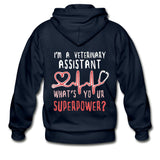 I'm a Veterinary Assistant What's your superpower Gildan Heavy Blend Adult Zip Hoodie-Heavy Blend Adult Zip Hoodie | Gildan G18600-I love Veterinary
