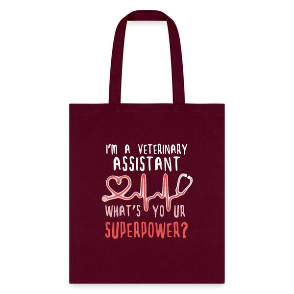 I'm a Veterinary Assistant What's your superpower Tote Bag-Tote Bag | Q-Tees Q800-I love Veterinary