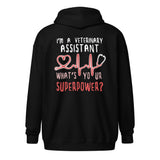 I'm a Veterinary Assistant What's your superpower Unisex heavy blend zip hoodie-Unisex Heavy Blend Zip Hoodie | Gildan 18600-I love Veterinary
