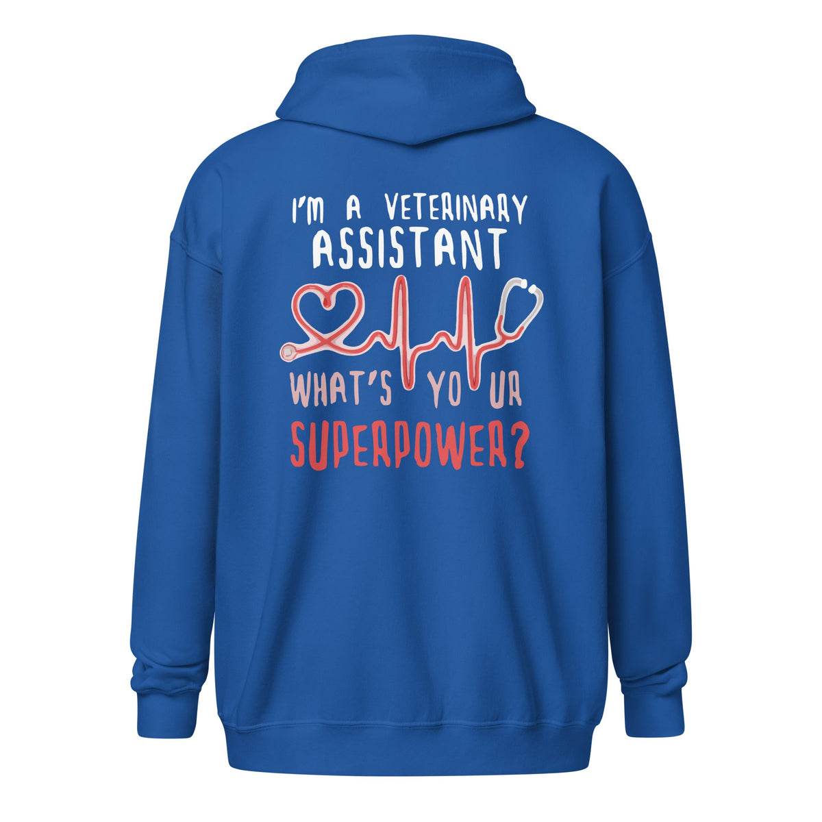 I'm a Veterinary Assistant What's your superpower Unisex heavy blend zip hoodie-Unisex Zip Hoodie | Gildan 18600-I love Veterinary