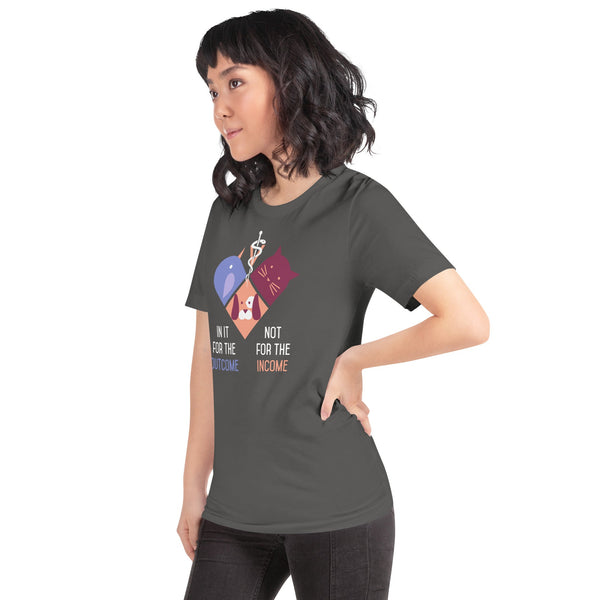 In it for the outcome, not for the income Unisex T-shirt Bella + Canvas 3001-Unisex T-Shirt | Bella + Canvas 3001-I love Veterinary